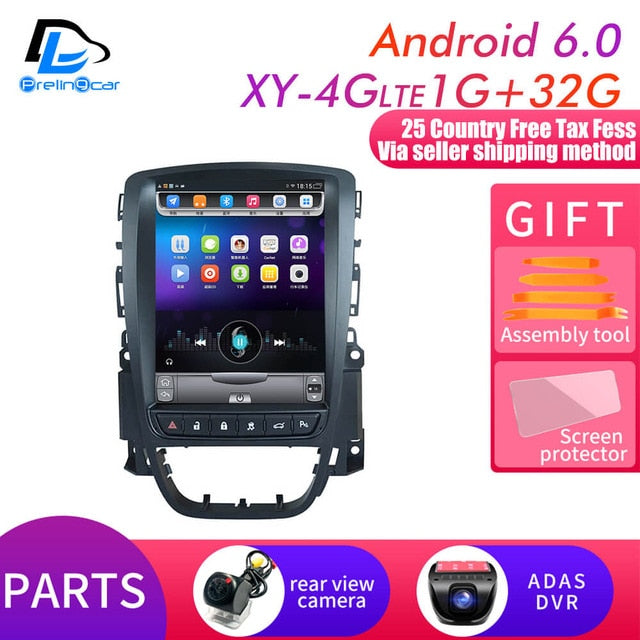 4G RAM Vertical screen android 9.0 system car gps multimedia video radio player in dash for opel ASTRA J  car navigaton stereo