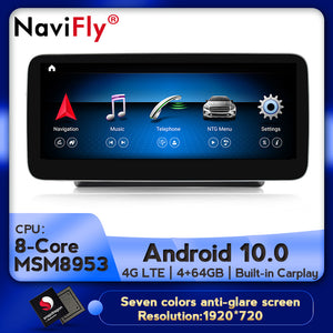 NaviFly 10.25" IPS Screen 8 core Android 10.0 Car GPS Navigation player For Mercedes Benz C Class W205 2014-2018 NTG5.0 With WIF