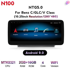 NaviFly 10.25" IPS Screen 8 core Android 10.0 Car GPS Navigation player For Mercedes Benz C Class W205 2014-2018 NTG5.0 With WIF