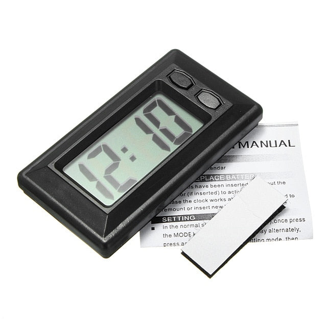 Portable Mini Digital Car Electronic Clock Electronic Watch LCD Display Digital Time Clock For Home Table Automotive Accessories