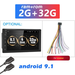 Podofo Android 8.1 2 Din Car radio Multimedia GPS Player 2DIN 2.5D Universal For Volkswagen Nissan Hyundai Kia toyota LADA Ford