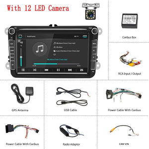 Podofo Android 8.1 2Din Car MP5 Multimedia Video Player GPS Car Radio Auto Radio Stereo 8''Audio For Seat/Skoda/Passat/Golf/Polo