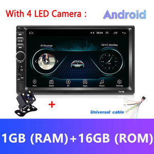 Podofo Android 2 Din Car Radio RAM 2GB+ ROM 32GB Android 7'' 2Din Car Radio Autoradio GPS Multimedia Player For Ford VW Golf