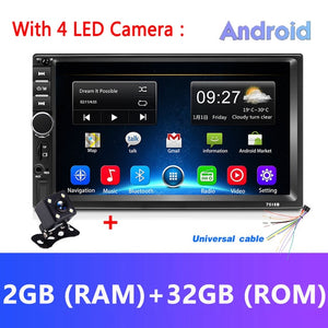 Podofo Android 2 Din Car Radio RAM 2GB+ ROM 32GB Android 7'' 2Din Car Radio Autoradio GPS Multimedia Player For Ford VW Golf