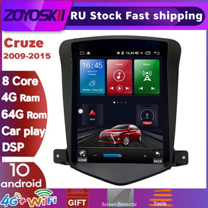 ZOYOSKII Android 10 os 10 inch IPS vetical HD screen car gps multimedia radio player for Chevrolet Cruze Daewoo Lacett 2009-2015